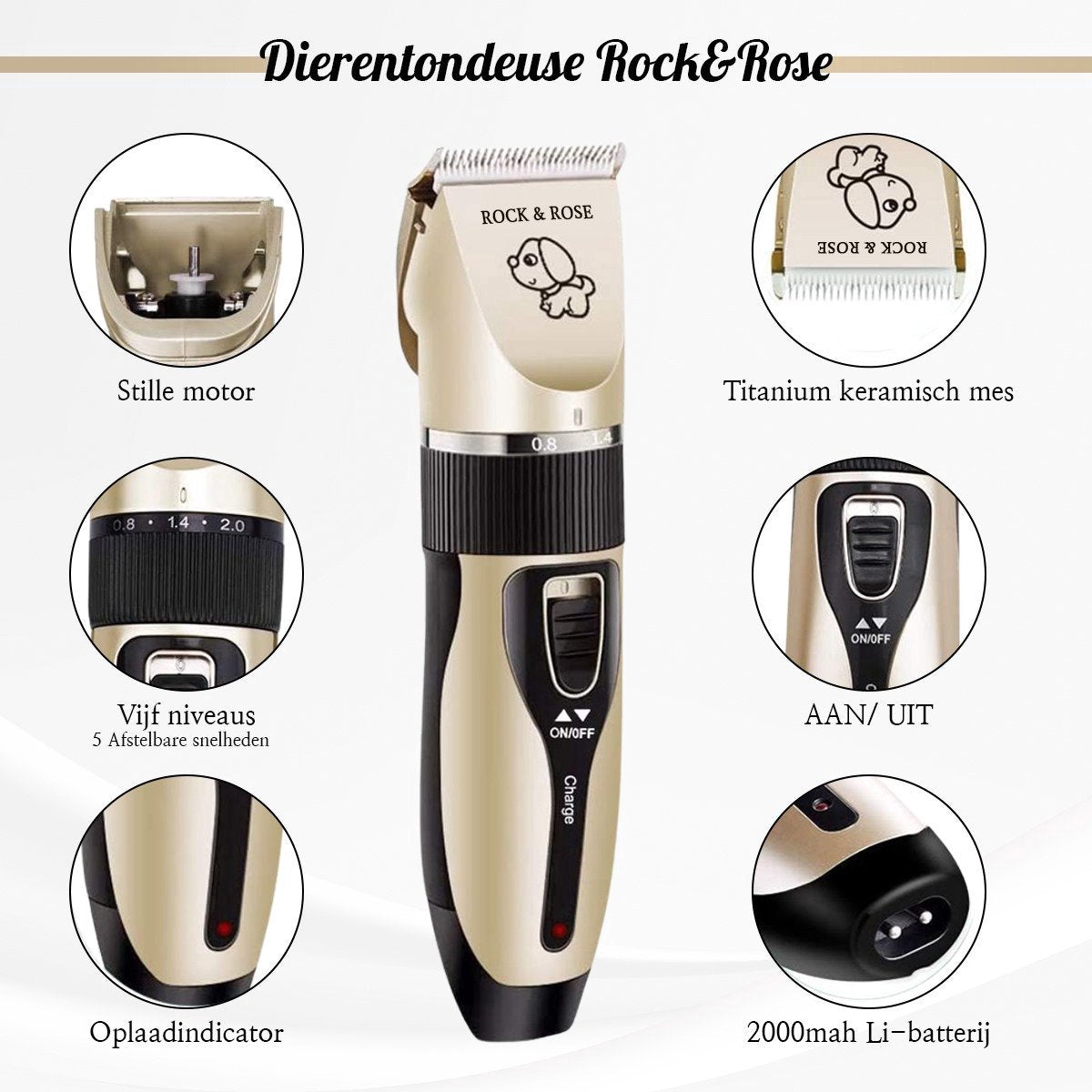 Ensemble de toilettage pour chien Rock&Rose