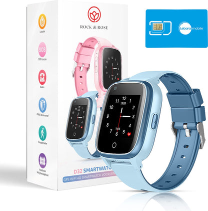 Rock&Rose 4G GPS Horloge Kind - Blauw