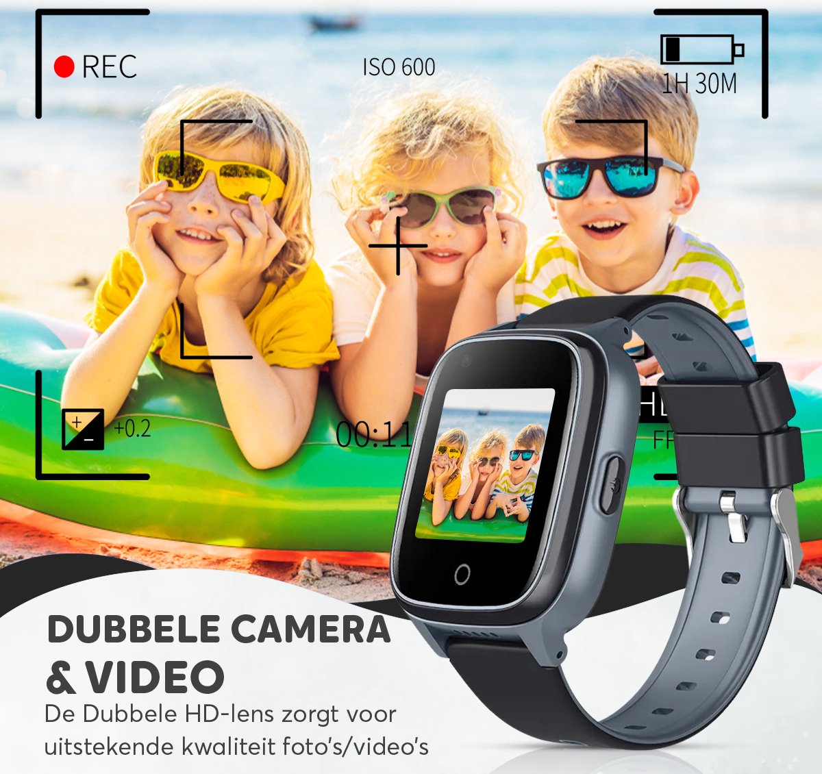 Rock&Rose 4G GPS Horloge Kind - Inclusief Simkaart