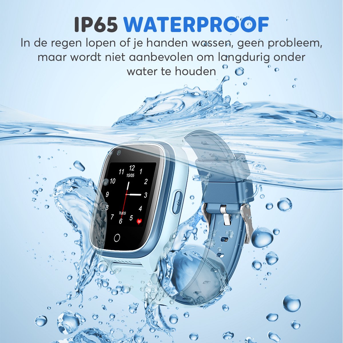 Rock&Rose 4G GPS Horloge Kind - Blauw