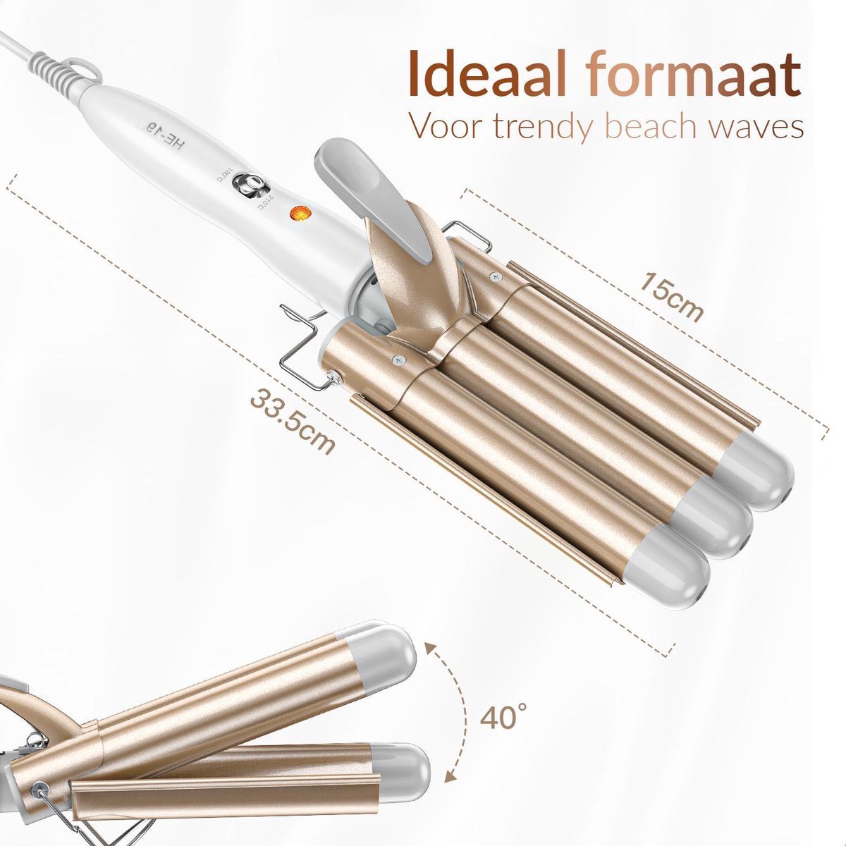 Rock&Rose Wafeltang Haar - Wit / Beige