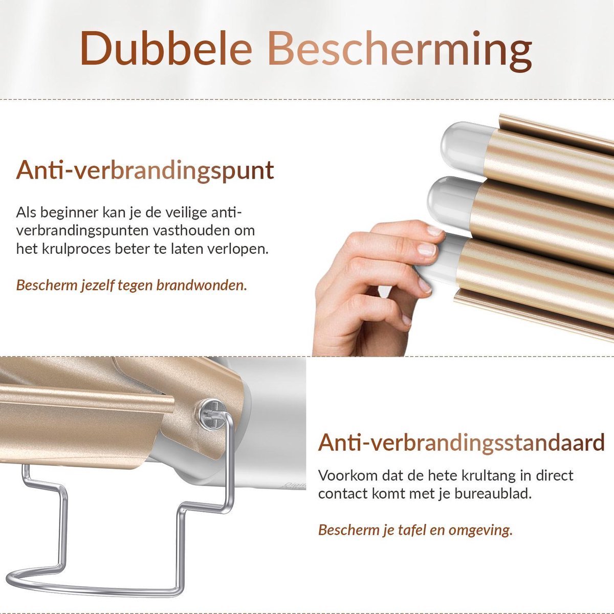 Rock&Rose Wafeltang Haar - Wit / Beige