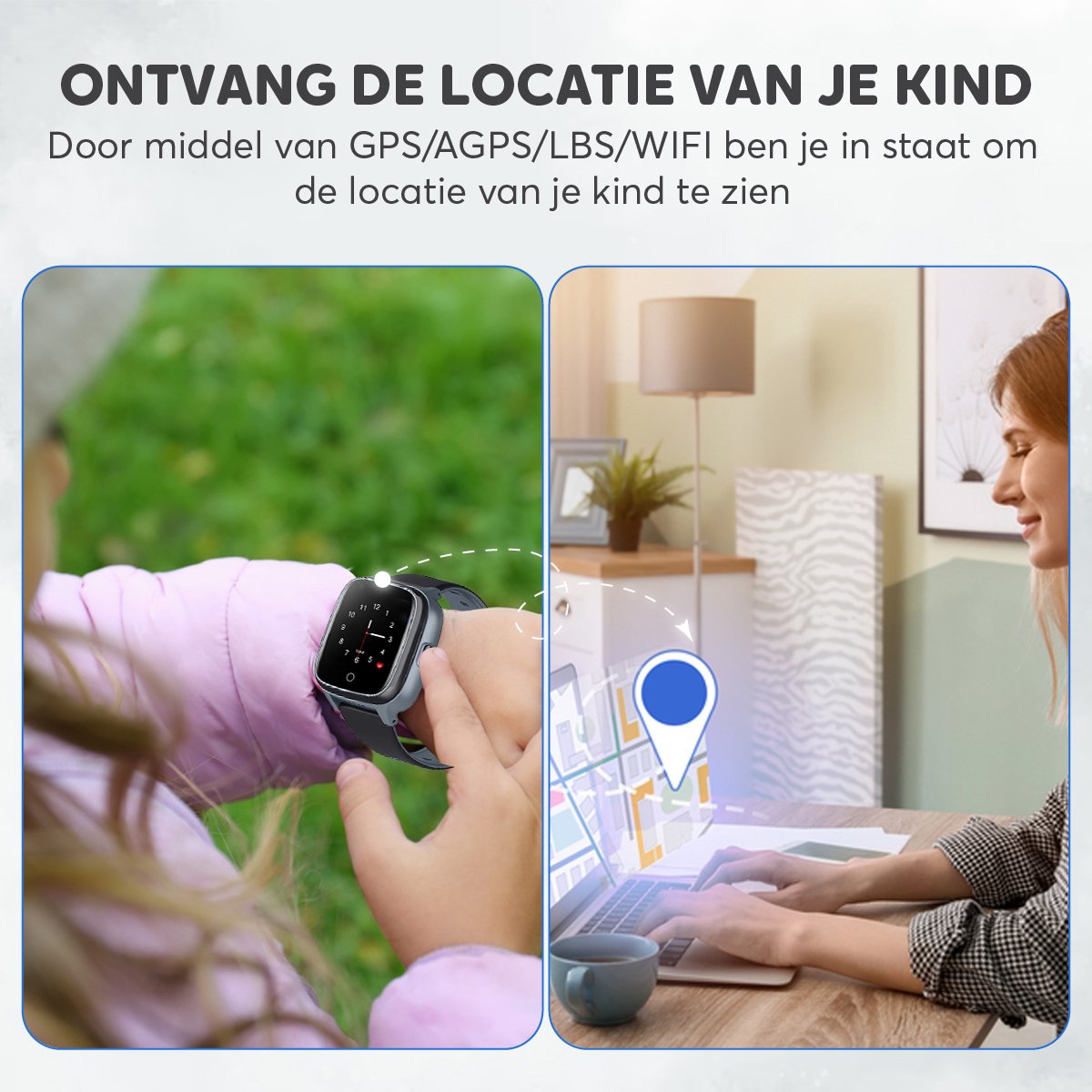Rock&Rose 4G GPS Horloge Kind - Inclusief Simkaart