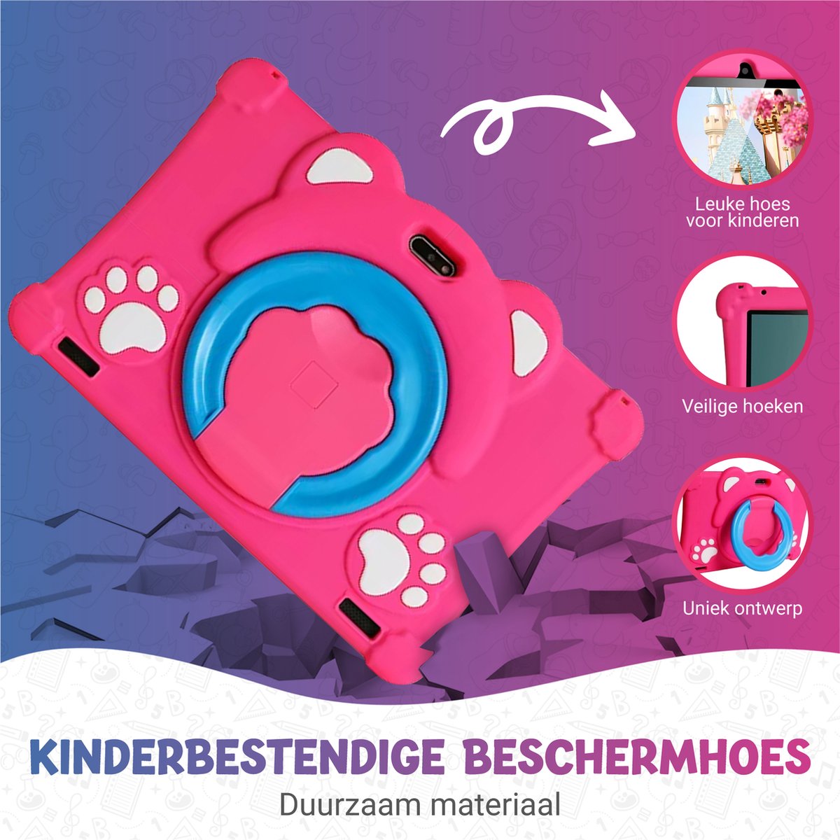 Rock&Rose Tablet Voor Kinderen - 10.1 Inch - Roze