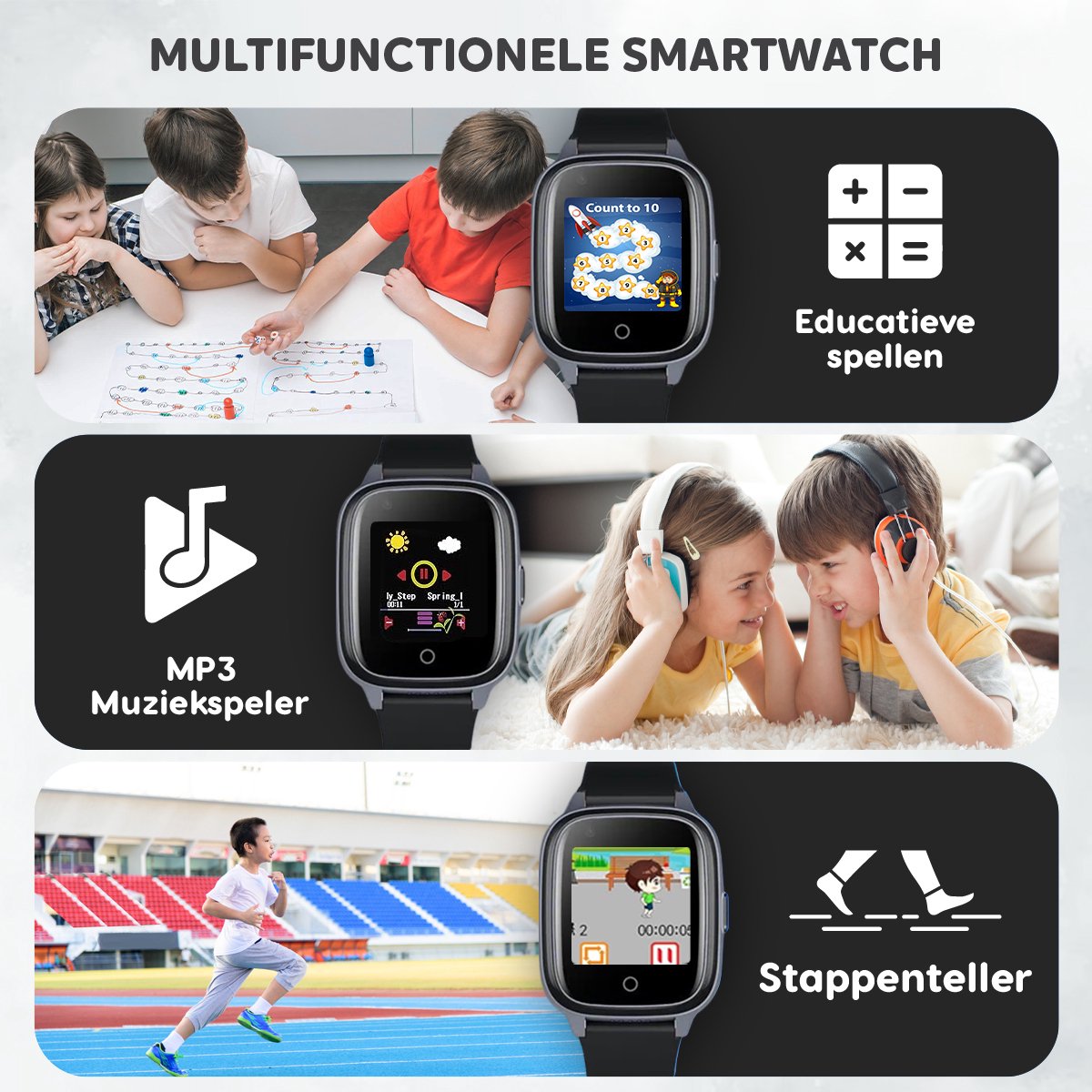 Rock&Rose 4G GPS Horloge Kind - Inclusief Simkaart