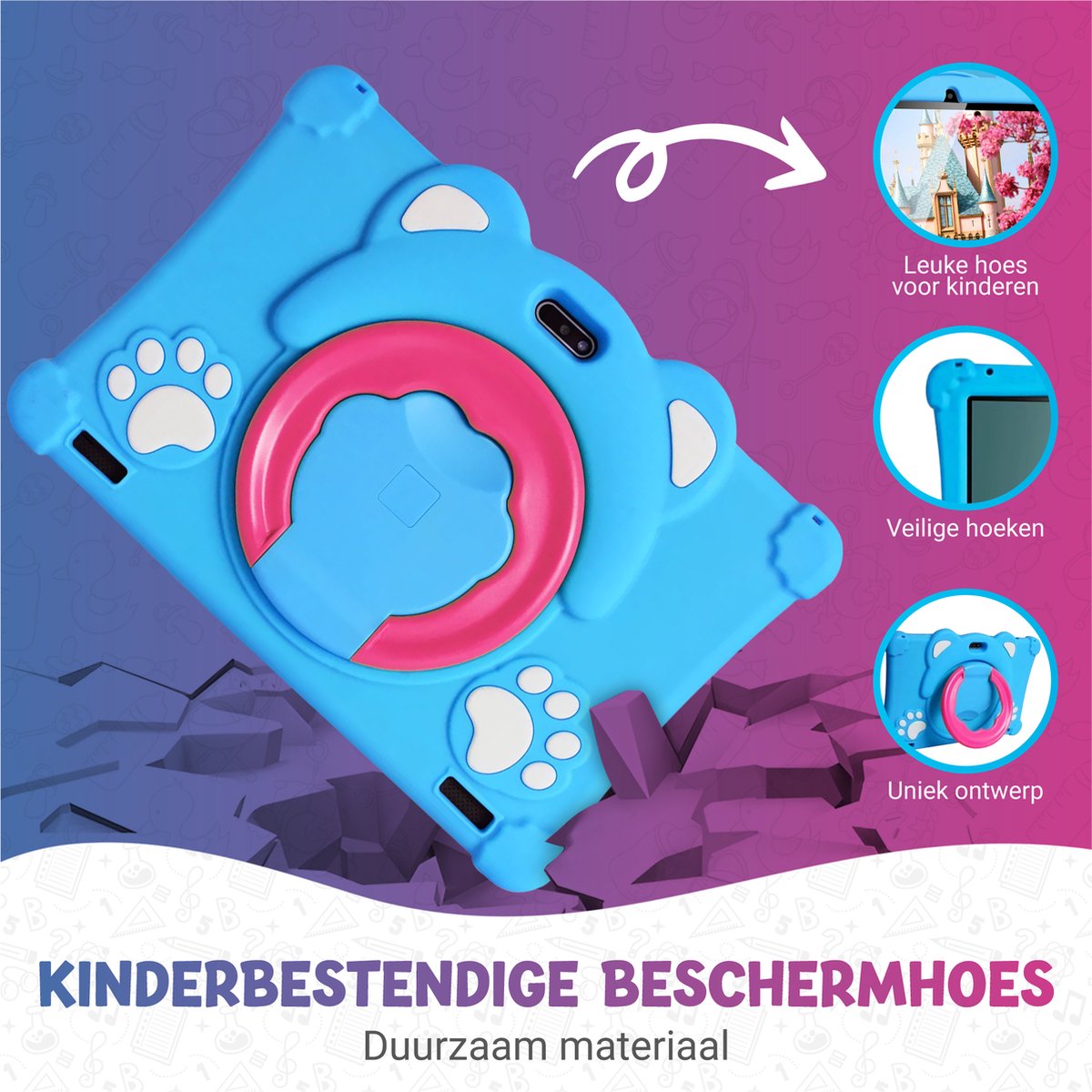 Rock&Rose Tablet Voor Kinderen - 10.1 Inch - Blauw