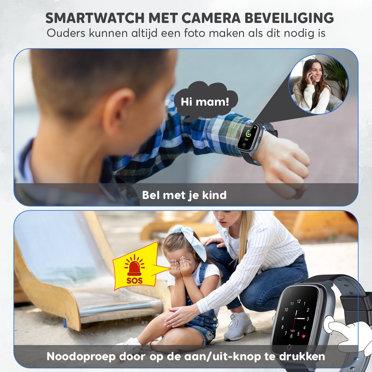 Rock&Rose 4G GPS Horloge Kind - Inclusief Simkaart