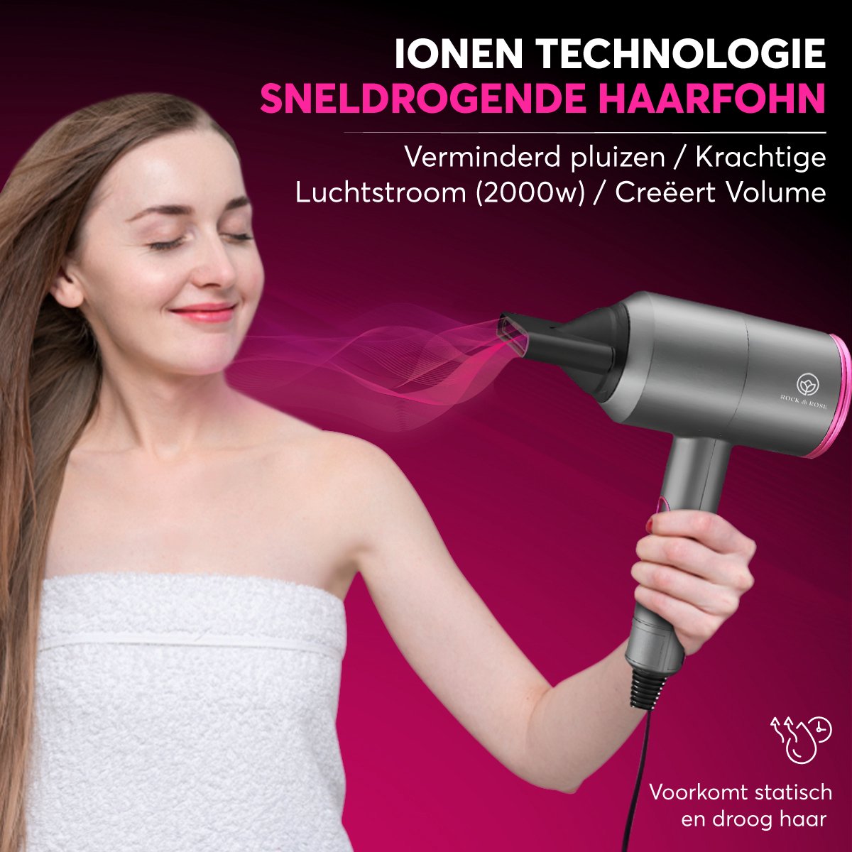 Sèche-cheveux Rock&amp;Rose avec diffuseur
