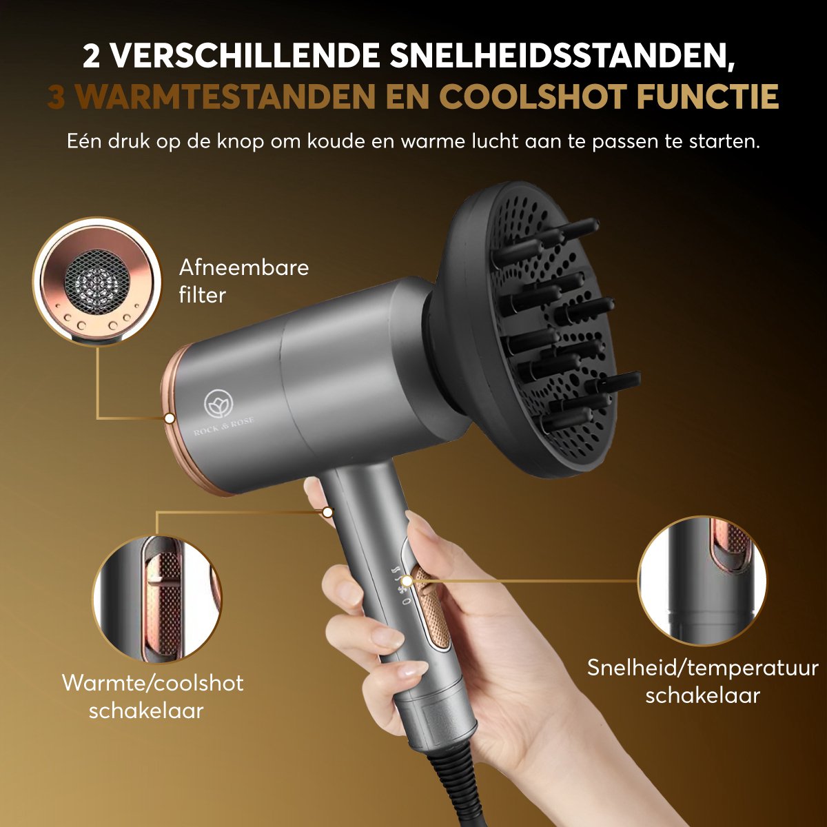 Rock&Rose Fohn met diffuser