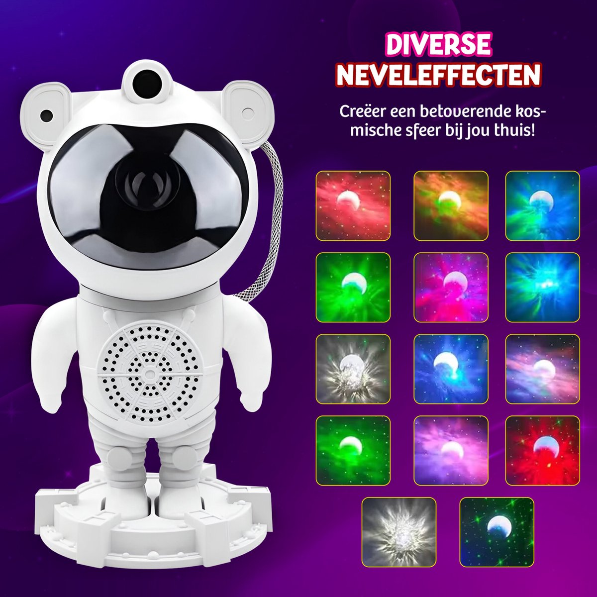 Rock&Rose Astronaut Sterren Projector