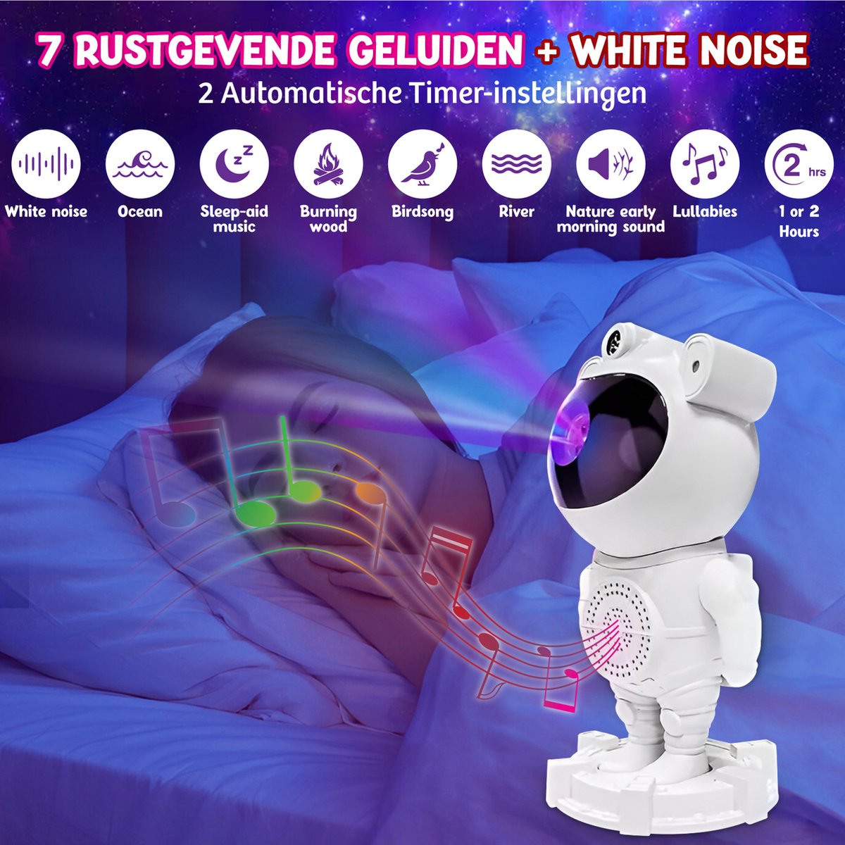 Rock&Rose Astronaut Sterren Projector