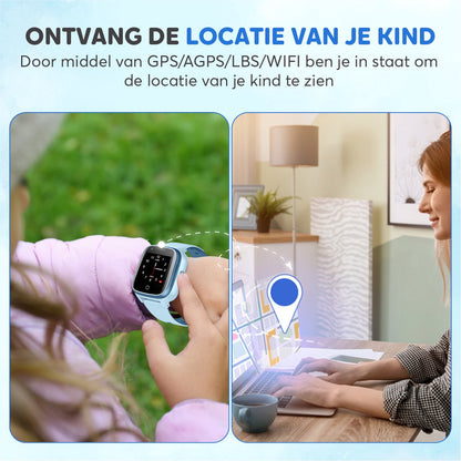 Rock&Rose 4G GPS Horloge Kind - Blauw