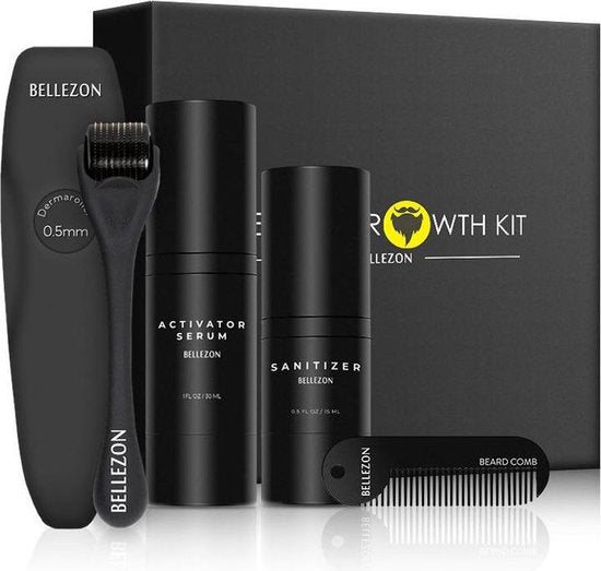 Baardgroei Kit - Beard Grow - Baardgroei Set - Baardgroei Olie - Dermaroller - Baardkam - Baardhaar - Haargroei Set - Baard Verzorging Set - Baardverzorging