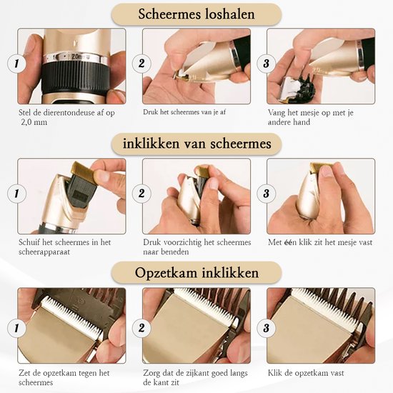 Hondentondeuse uitleg scheermes 