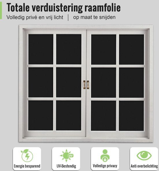 Verduisteringsdoek voorbeeld op raam 