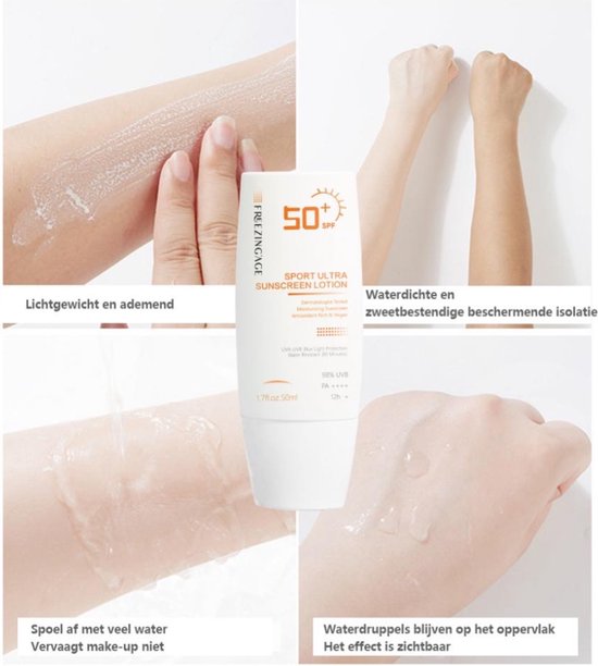 Zonnebrandcrème op huid 