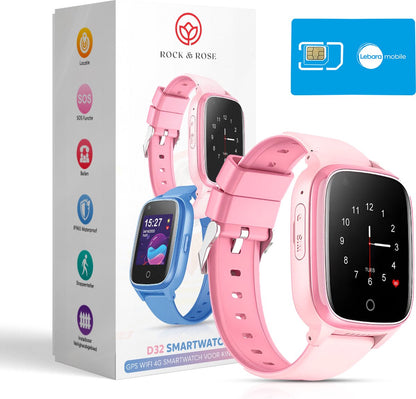 Rock&Rose 4G GPS Horloge Kind - Roze